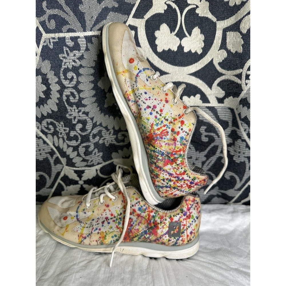 FootJoy emPOWER Paint Splatters  Womens Golf Shoes Size 8 Comfy Insoles